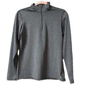 EMS Womens Shirt Sz S Heather Gray Mock Neck Techwick 1/4 Zip Athletic Outdoor